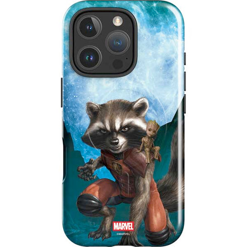 Marvel Rocket and Baby Groot Cosmic Bond iPhone 16 Pro Max Magsafe Impact Case