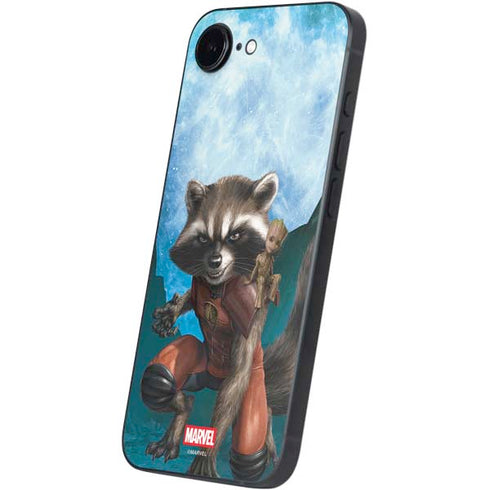 Marvel Rocket and Baby Groot Cosmic Bond iPhone 16e Skin