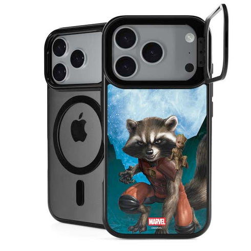 Marvel Rocket and Baby Groot Cosmic Bond iPhone 18 Pro Kickstand Case