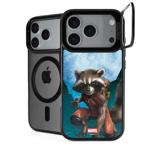 Marvel Rocket and Baby Groot Cosmic Bond iPhone 18 Pro Max Kickstand Case