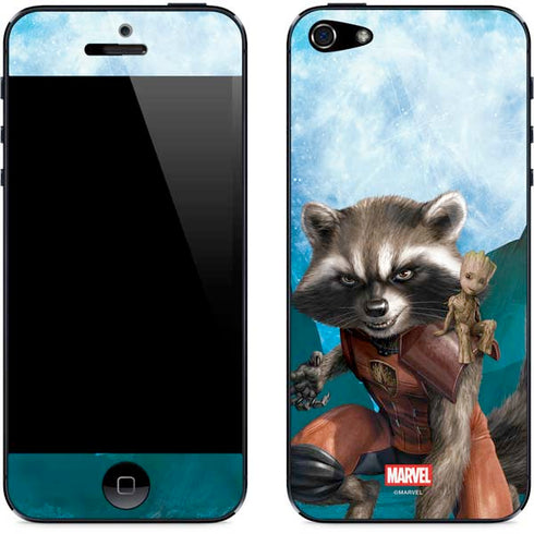 Marvel Rocket and Baby Groot Cosmic Bond iPhone 5/5s/5SE Skin