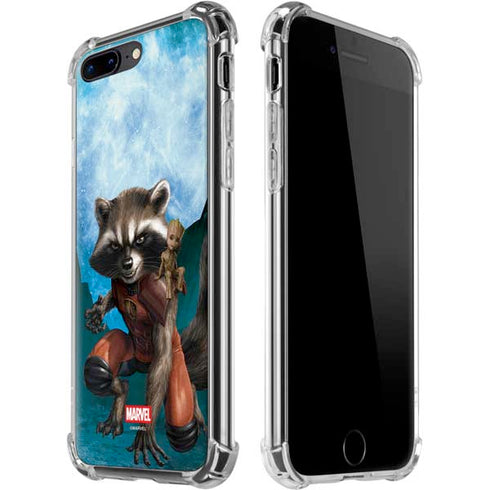 Marvel Rocket and Baby Groot Cosmic Bond iPhone 7/8 Plus Clear Case