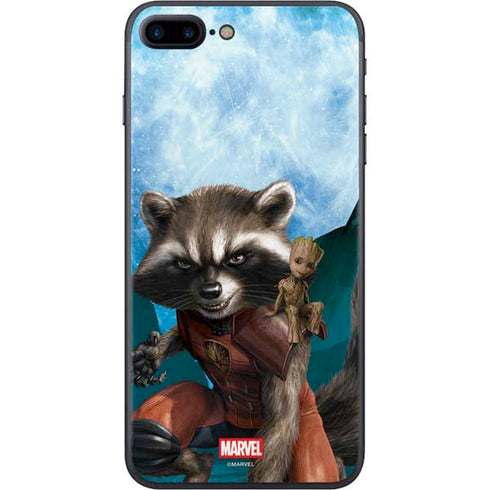Marvel Rocket and Baby Groot Cosmic Bond iPhone 8 Plus Skin