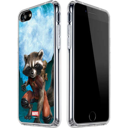 Marvel Rocket and Baby Groot Cosmic Bond iPhone SE (2nd & 3rd Gen) Clear Case