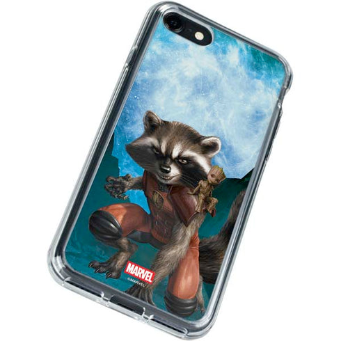 Marvel Rocket and Baby Groot Cosmic Bond iPhone SE (2nd & 3rd Gen) Clear Case