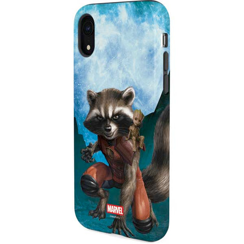 Marvel Rocket and Baby Groot Cosmic Bond iPhone XR Pro Case