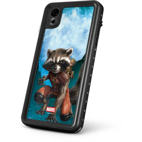Marvel Rocket and Baby Groot Cosmic Bond iPhone XR Waterproof Case