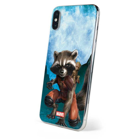 Marvel Rocket and Baby Groot Cosmic Bond iPhone XS Max Skin
