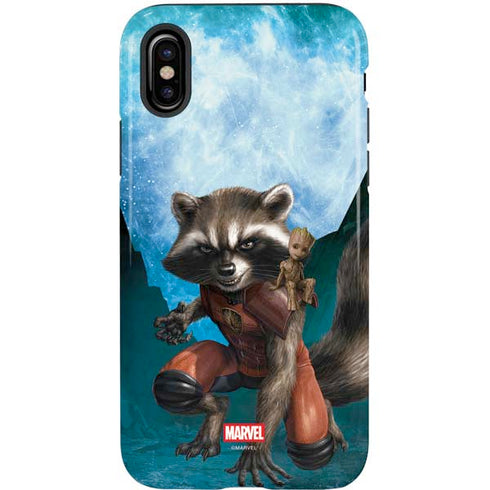 Marvel Rocket and Baby Groot Cosmic Bond iPhone XS Pro Case