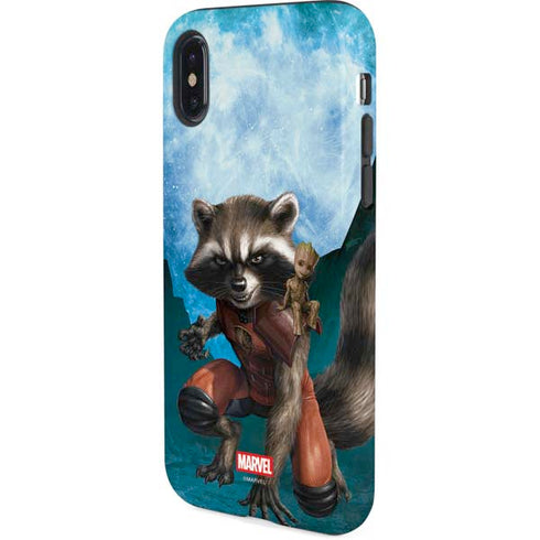 Marvel Rocket and Baby Groot Cosmic Bond iPhone XS Pro Case