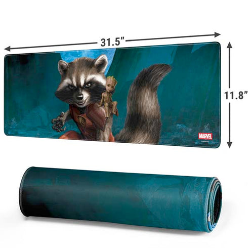 Marvel Rocket and Baby Groot Cosmic Bond Gaming Mouse Pad