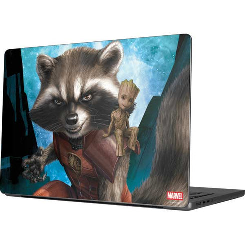 Marvel Rocket and Baby Groot Cosmic Bond MacBook Pro 14in (2021-24) Skin