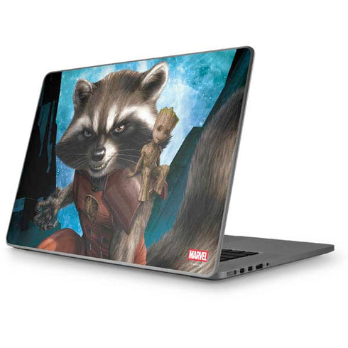 Marvel Rocket and Baby Groot Cosmic Bond Apple MacBook Pro 17-inch Skin