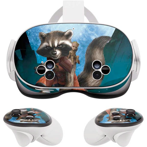 Marvel Rocket and Baby Groot Cosmic Bond Meta Quest 3S Skin