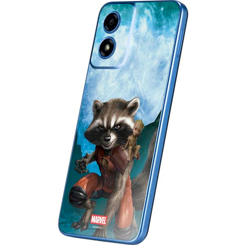 Marvel Rocket and Baby Groot Cosmic Bond Moto G Play 4G (2024) Skin