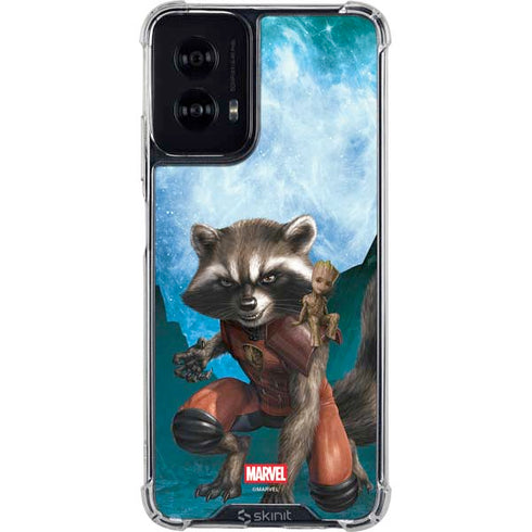 Marvel Rocket and Baby Groot Cosmic Bond Moto G Power 5G (2024) Clear Case