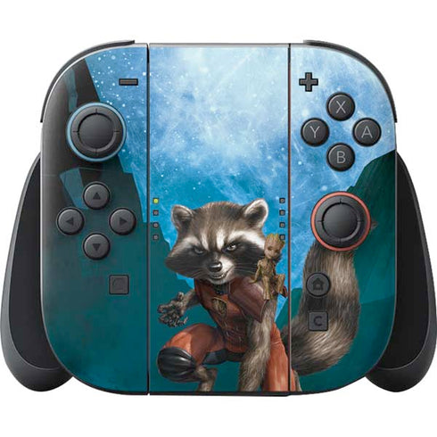 Marvel Rocket and Baby Groot Cosmic Bond Nintendo Switch 2 (2025) with Joy-Con Skin