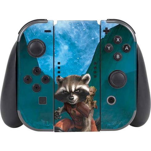 Marvel Rocket and Baby Groot Cosmic Bond Nintendo Switch (2017-2021) Joy-Con Controller Skin