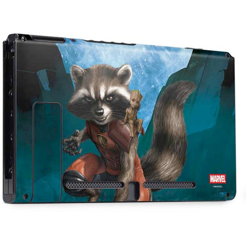 Marvel Rocket and Baby Groot Cosmic Bond Nintendo Switch Bundle Skin