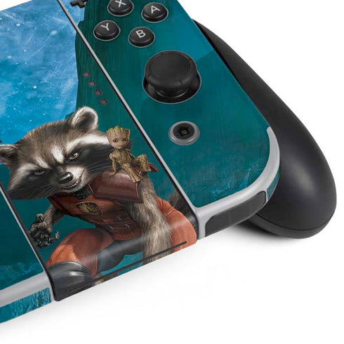 Marvel Rocket and Baby Groot Cosmic Bond Nintendo Switch OLED (2021) Skin