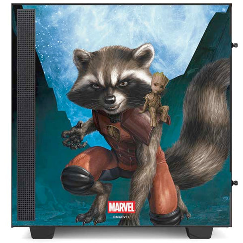Marvel Rocket and Baby Groot Cosmic Bond NZXT H510 Compact ATX Mid-Tower Case Skin