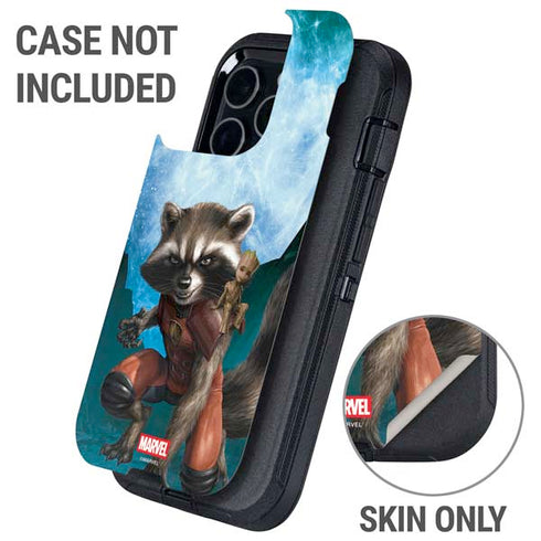 Marvel Rocket and Baby Groot Cosmic Bond Otterbox Defender iPhone Skin