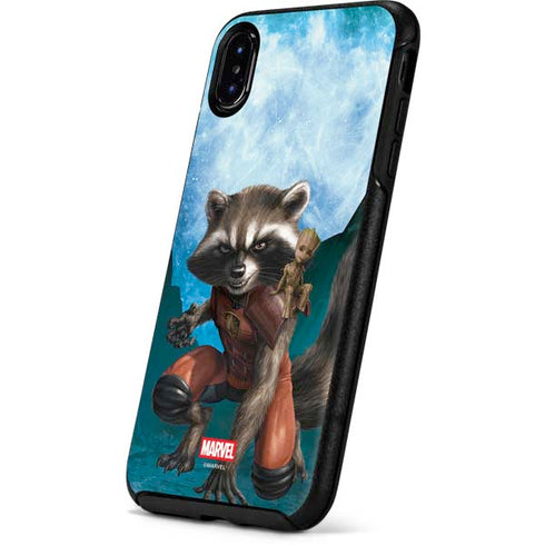 Marvel Rocket and Baby Groot Cosmic Bond Otterbox Symmetry iPhone Skin