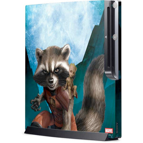 Marvel Rocket and Baby Groot Cosmic Bond Playstation 3 & PS3 Slim Skin