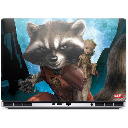 Marvel Rocket and Baby Groot Cosmic Bond Dell Precision Skin