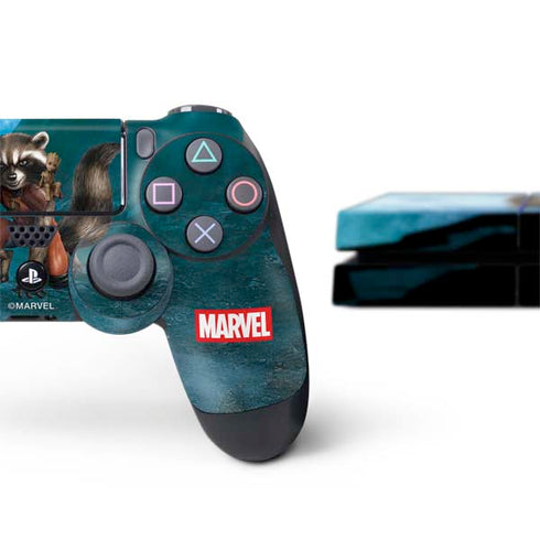 Marvel Rocket and Baby Groot Cosmic Bond PS4 Console and Controller Bundle Skin