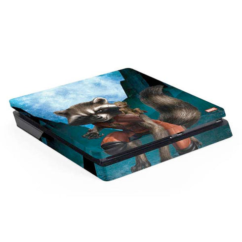 Marvel Rocket and Baby Groot Cosmic Bond PS4 Slim Skin