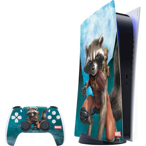 Marvel Rocket and Baby Groot Cosmic Bond PS5 Bundle Skin