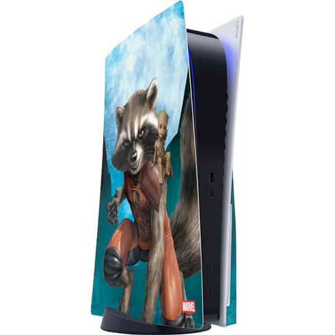 Marvel Rocket and Baby Groot Cosmic Bond PlayStation PS5 Skins