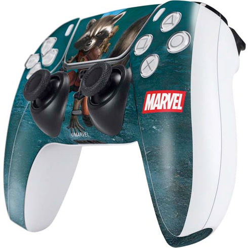 Marvel Rocket and Baby Groot Cosmic Bond PS5 Controller Skin