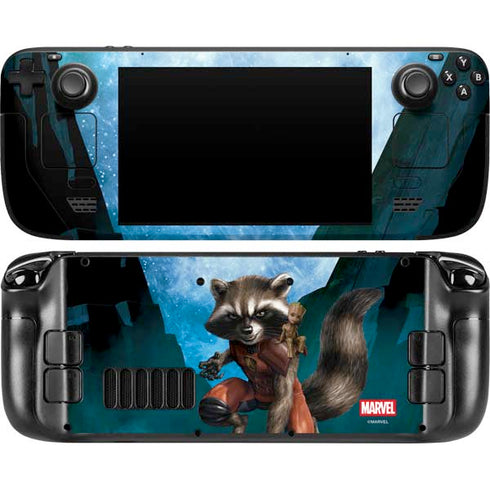 Marvel Rocket and Baby Groot Cosmic Bond Steam Deck Handheld Gaming Computer Skin