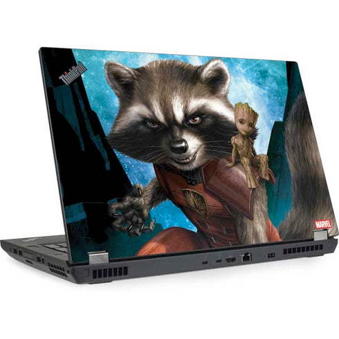 Marvel Rocket and Baby Groot Cosmic Bond Lenovo ThinkPad Skin