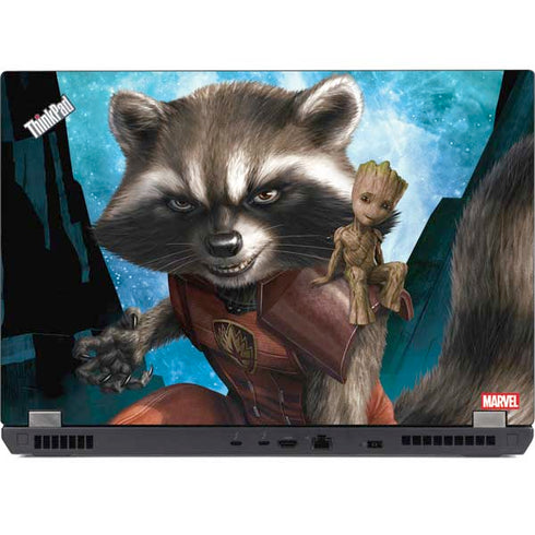 Marvel Rocket and Baby Groot Cosmic Bond Lenovo ThinkPad Skin