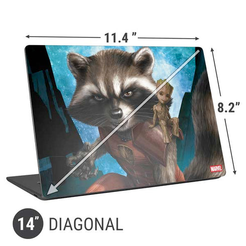 Marvel Rocket and Baby Groot Cosmic Bond Universal Laptop 14in (11.4 x 8.2in) Skin