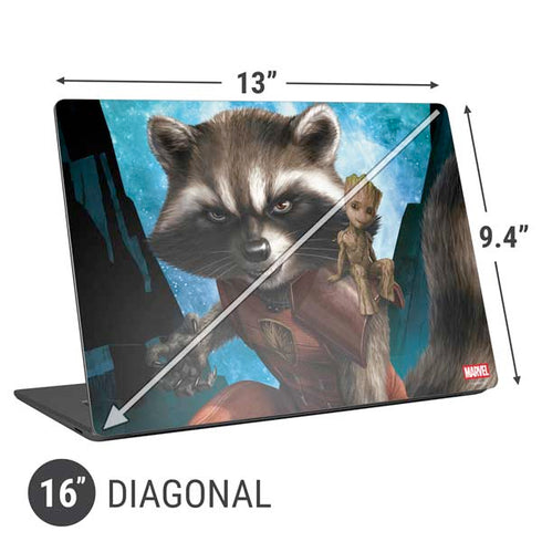 Marvel Rocket and Baby Groot Cosmic Bond Universal Laptop 16in (13 x 9.4in) Skin