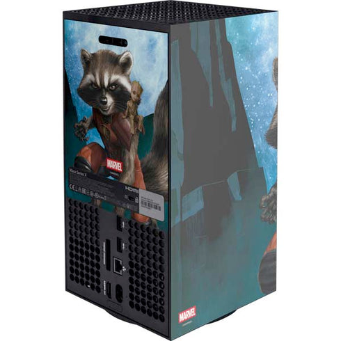 Marvel Rocket and Baby Groot Cosmic Bond Xbox Series X Console Skin