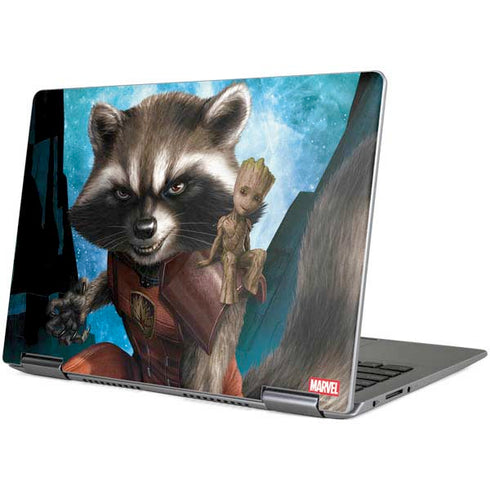 Marvel Rocket and Baby Groot Cosmic Bond Yoga 710 14in Skin