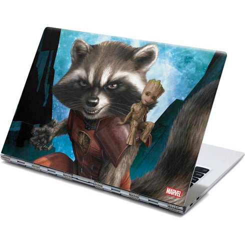 Marvel Rocket and Baby Groot Cosmic Bond Yoga 910 2-in-1 14in Touch-Screen Skin
