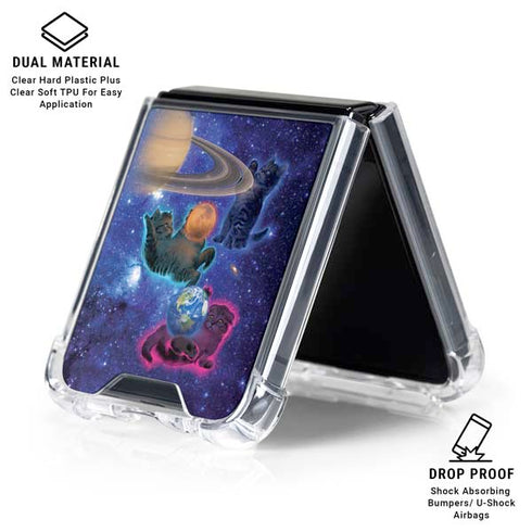 Cosmic Kittens by Vincent Hie Galaxy Z Flip6 Clear Case