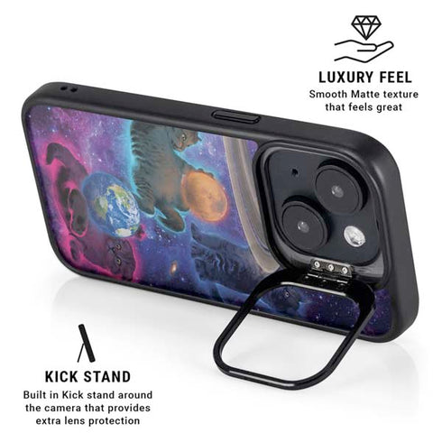 Cosmic Kittens by Vincent Hie iPhone 15 Kickstand Case