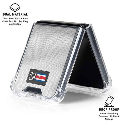 Costa Rica Soccer Flag Galaxy Z Flip7 Clear Case