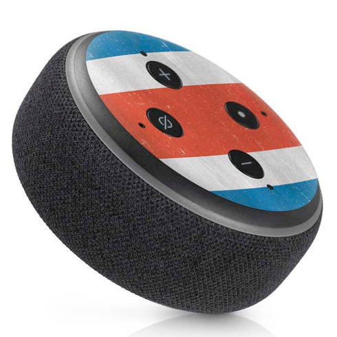 Costa Rican Flag Distressed Amazon Echo Dot Skin