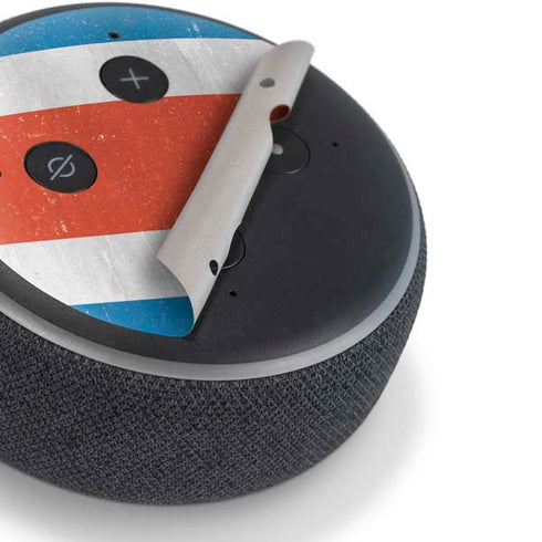 Costa Rican Flag Distressed Amazon Echo Dot Skin