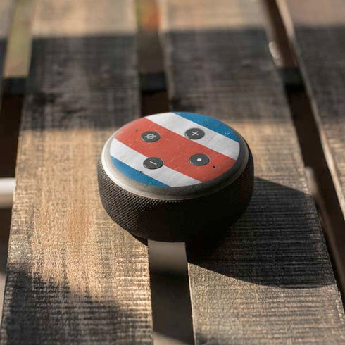 Costa Rican Flag Distressed Amazon Echo Dot Skin