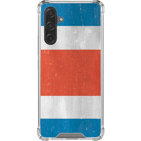 Costa Rican Flag Distressed Galaxy A17 Clear Case
