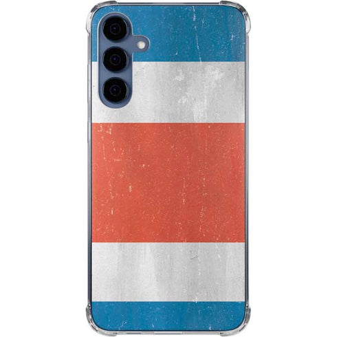 Costa Rican Flag Distressed Galaxy A35 5G Clear Case